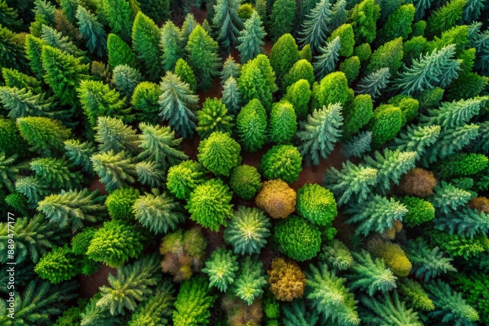 Aerial view of a pine forest Aerial view of a pine forest