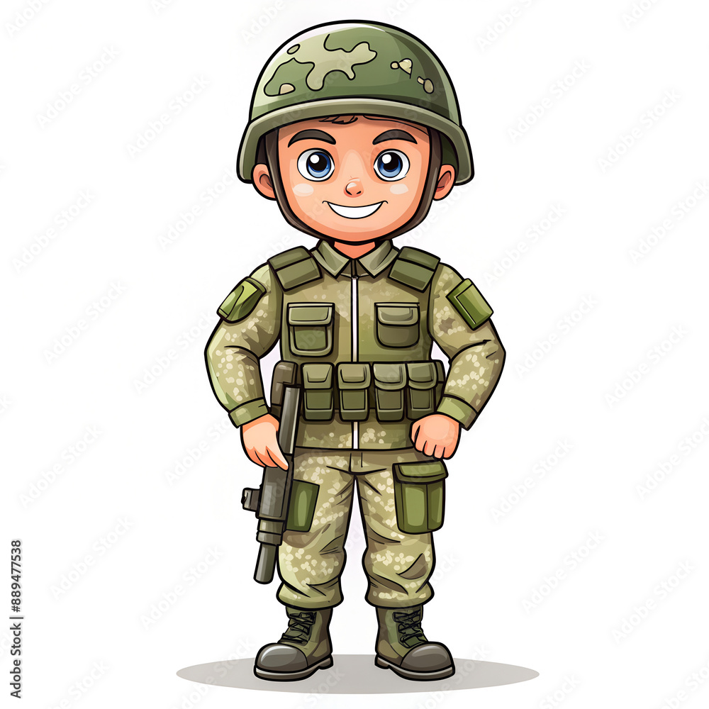 young male military man on a white background young male military man on a white background