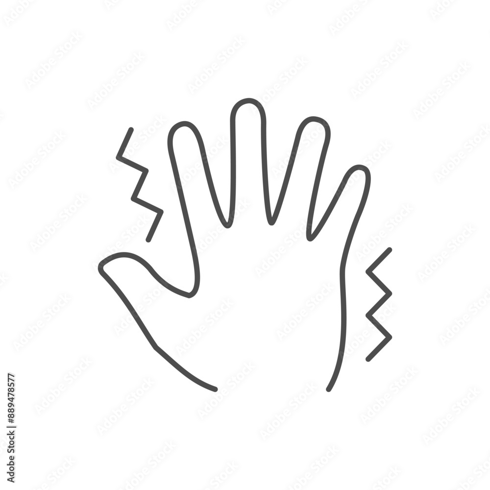 Obraz premium Hand trembling line outline icon