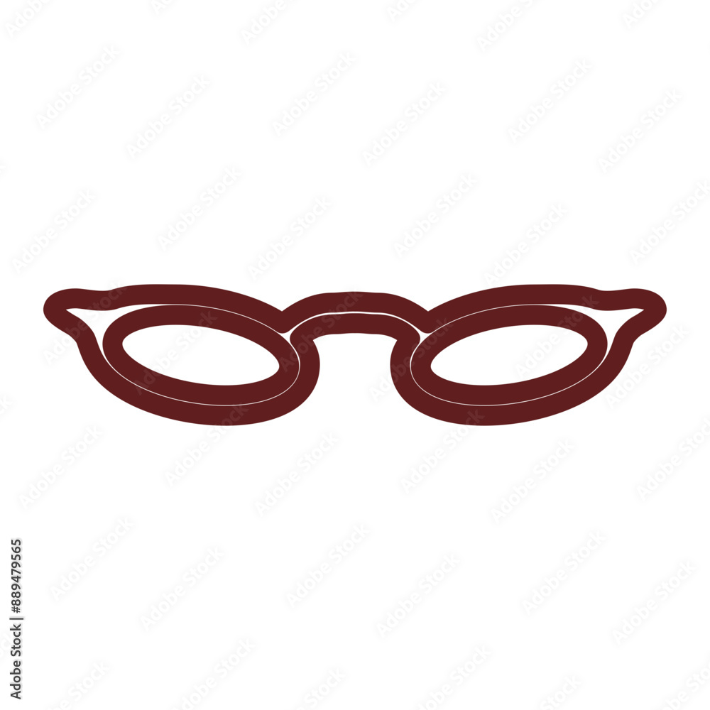 Glasses Vector Line Maroon Icon Design Glasses Vector Line Maroon Icon Design