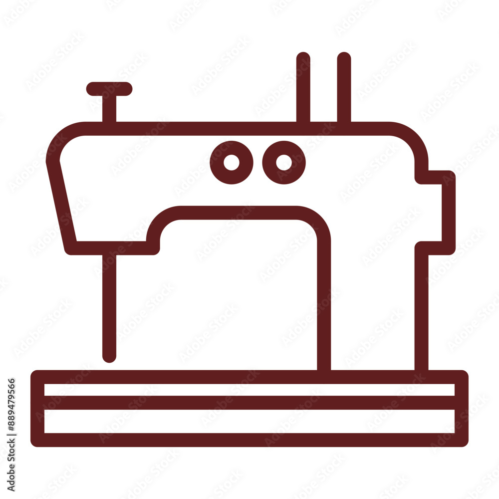 Sewing Machine Vector Line Maroon Icon Design Sewing Machine Vector Line Maroon Icon Design