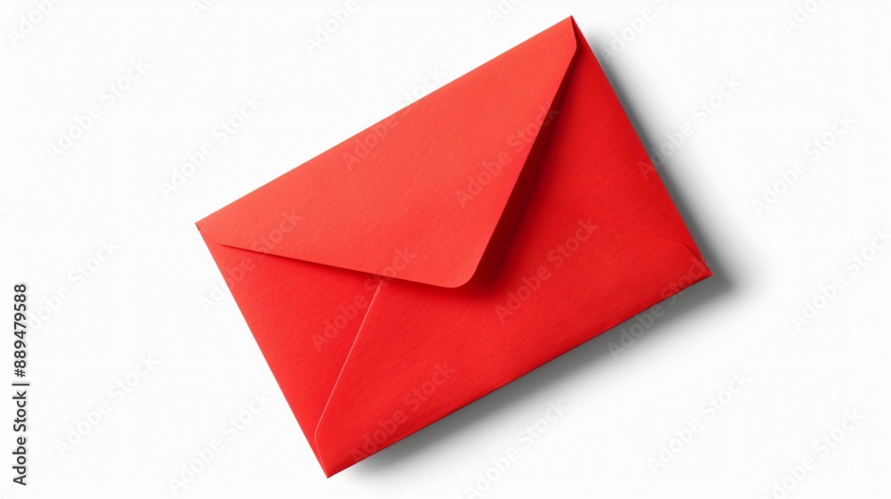 A red envelope is shown against a white background A red envelope is shown against a white background