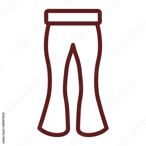 Pajama Vector Line Maroon Icon Design