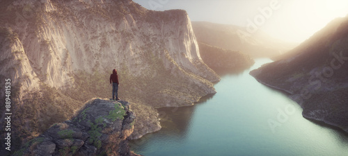 Man on cliff, contemplating...