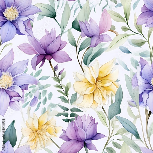 A detailed, elegant floral pattern for textile or wallpaper design, perfect for stylish home decor.