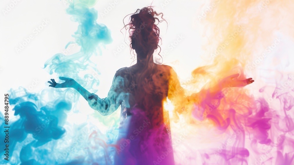 A man is smoking a cigarette and the smoke is creating a colorful and dramatic effect. The smoke is swirling around the man, creating a sense of movement and energy. The colors of the smoke are red A man is smoking a cigarette and the smoke is creating a colorful and dramatic effect. The smoke is swirling around the man, creating a sense of movement and energy. The colors of the smoke are red