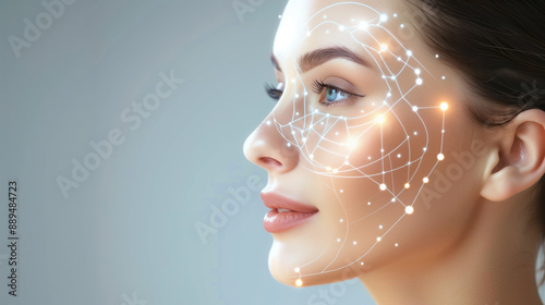 Detailed Hologram Showing Collagen’s Role in Enhancing Skin Elasticity and Reducing Wrinkles