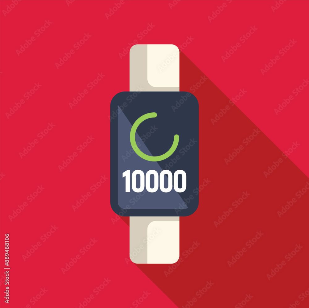 Fitness tracker is displaying reaching the goal of 10000 steps Fitness tracker is displaying reaching the goal of 10000 steps