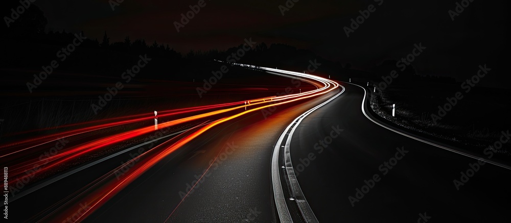 Road symbolizes progress and motion with copy space image on a black background, representing a business concept of drive and acceleration. Road symbolizes progress and motion with copy space image on a black background, representing a business concept of drive and acceleration.