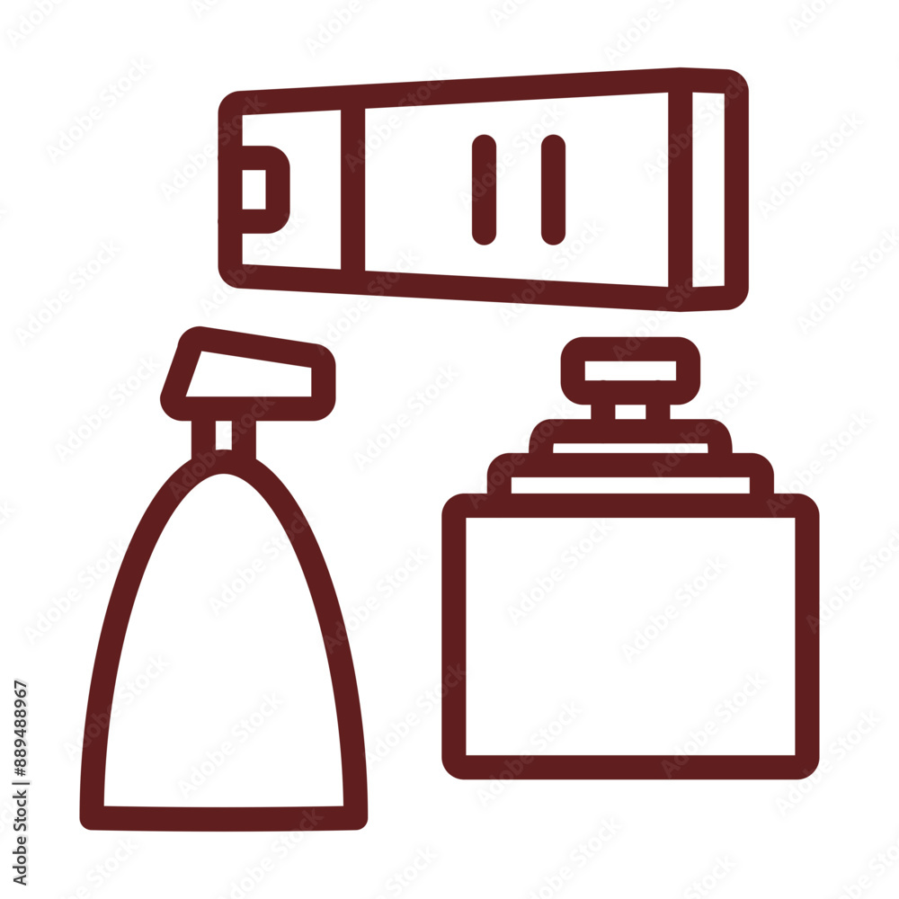 Fragrance Selection Vector Line Maroon Icon Design Fragrance Selection Vector Line Maroon Icon Design