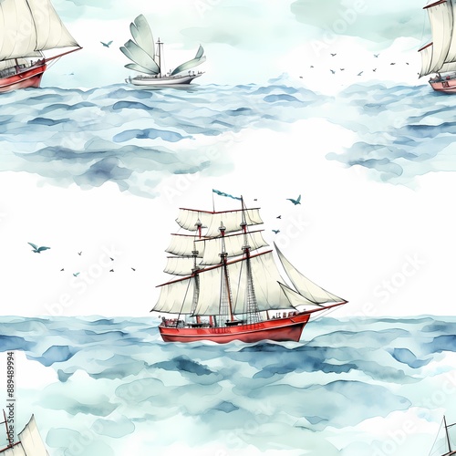 Elegant sailing ship amidst stormy seas, perfect for posters, home decor, and office decoration