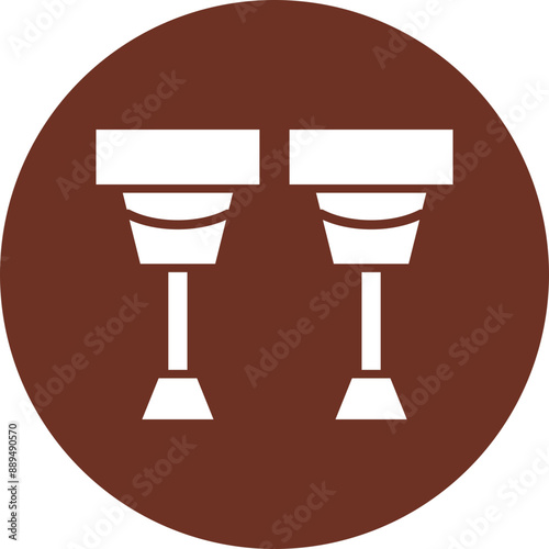 Crutches Glyph Brown Circle Icon
