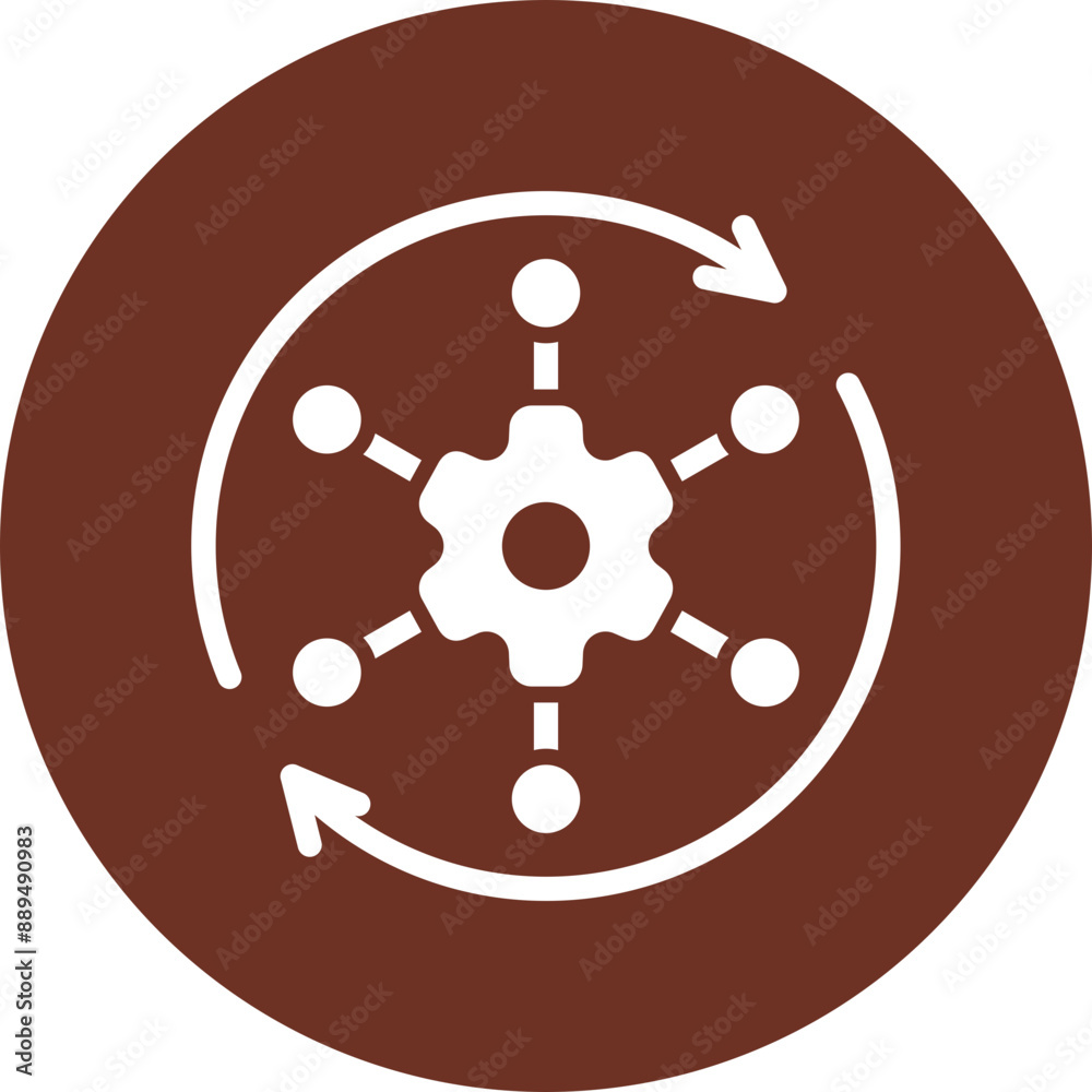 Automated Solutions Glyph Brown Circle Icon Automated Solutions Glyph Brown Circle Icon