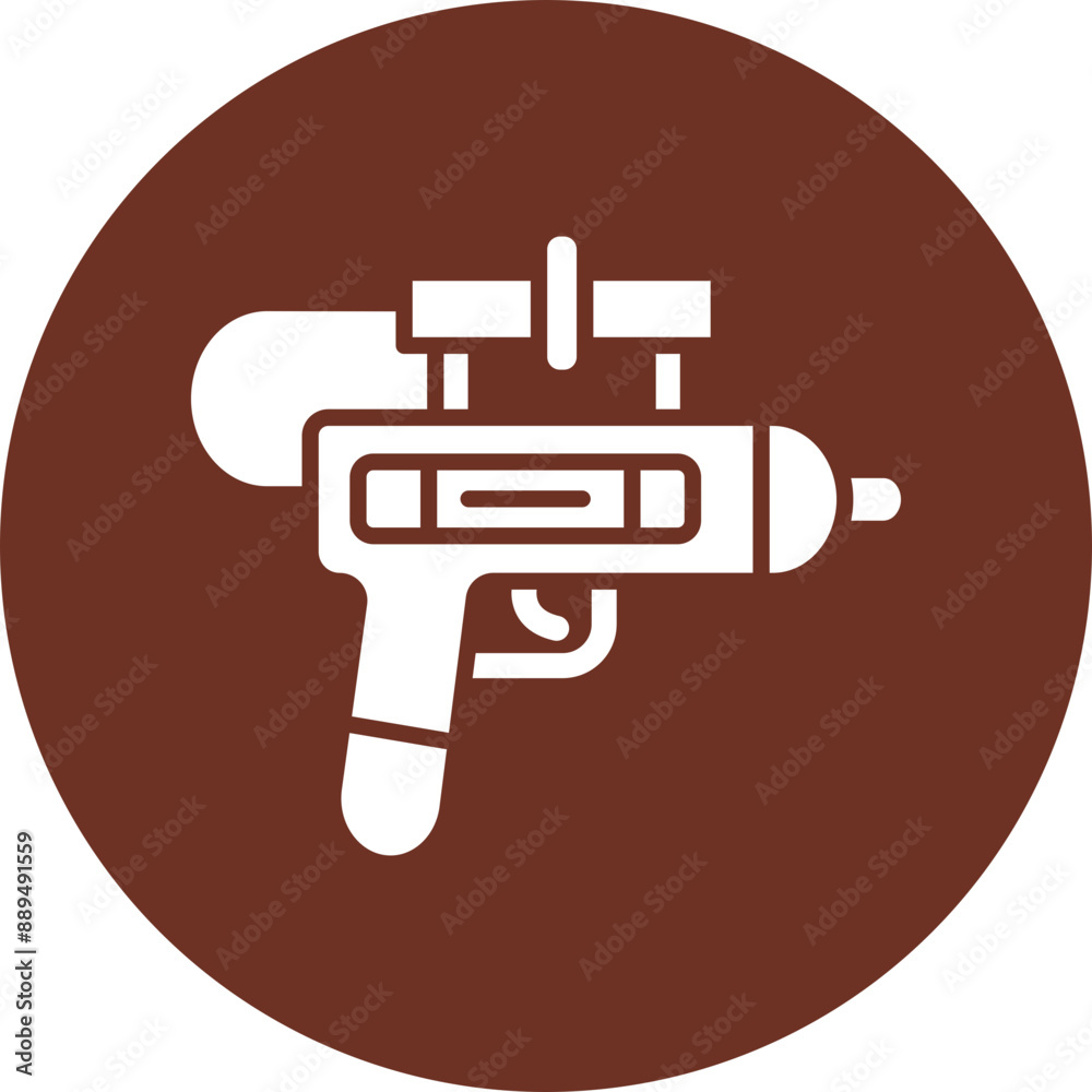 Water Gun Glyph Brown Circle Icon