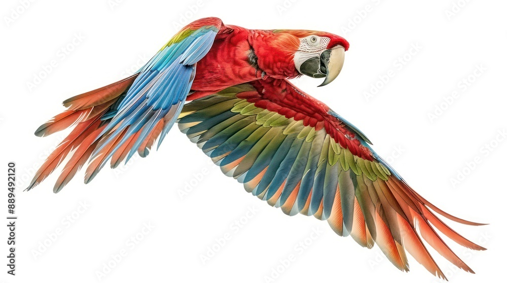 Obraz premium macaw parrot white background