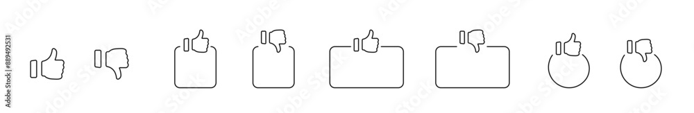 Linear thumb up and down. Likes and dislikes sign. Concept of social media users. Vector on isolated white background. EPS 10 Linear thumb up and down. Likes and dislikes sign. Concept of social media users. Vector on isolated white background. EPS 10