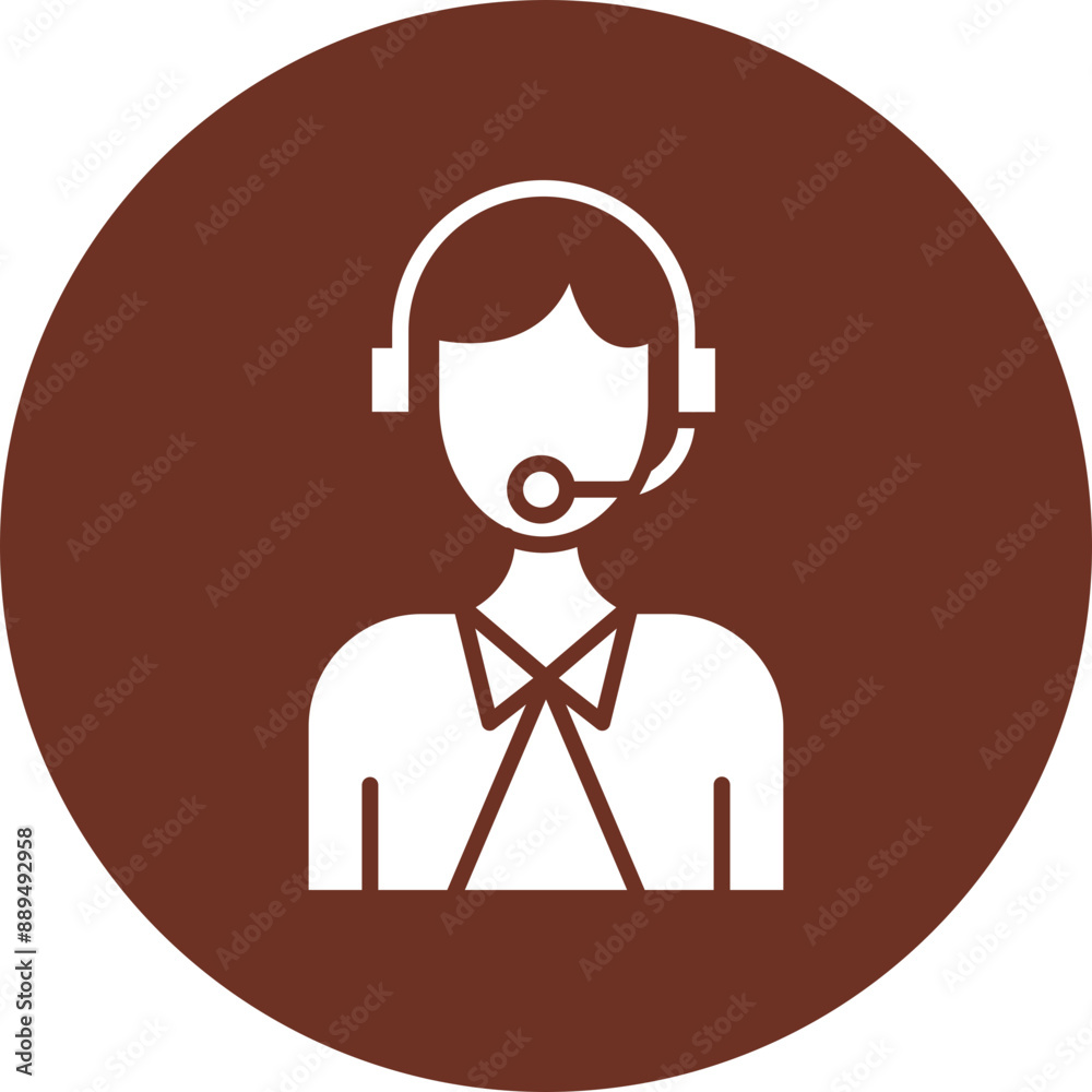 Customer Service Glyph Brown Circle Icon Customer Service Glyph Brown Circle Icon