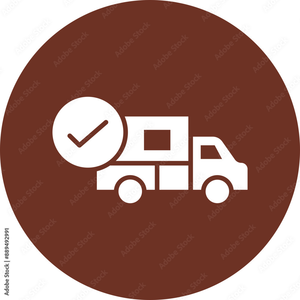 Approved Delivey Glyph Brown Circle Icon Approved Delivey Glyph Brown Circle Icon