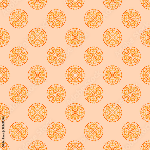Vintage geometric seamless floral pattern, batik, geometric, tribal fabric, printed fabric, vector 