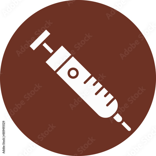 Injection Glyph Brown Circle Icon