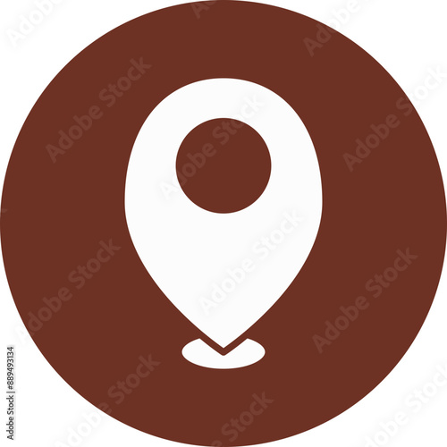 Location Mark Glyph Brown Circle Icon