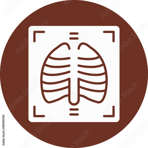 X Ray Glyph Brown Circle Icon