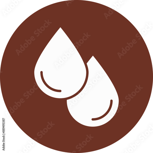 Blood Drop Glyph Brown Circle Icon