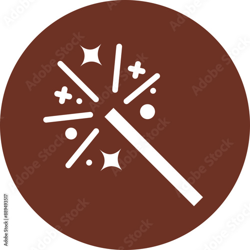 Magic Word Glyph Brown Circle Icon