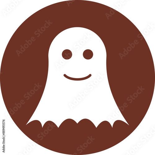 Ghost Glyph Brown Circle Icon