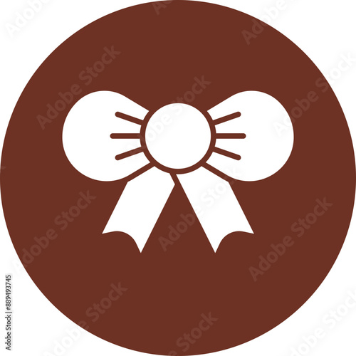 Bow Glyph Brown Circle Icon