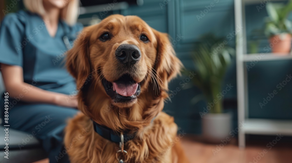 The owner of a small dog was sitting in the waiting room of a veterinary clinic, the veterinarian was examining his health. The owner of a small dog was sitting in the waiting room of a veterinary clinic, the veterinarian was examining his health.