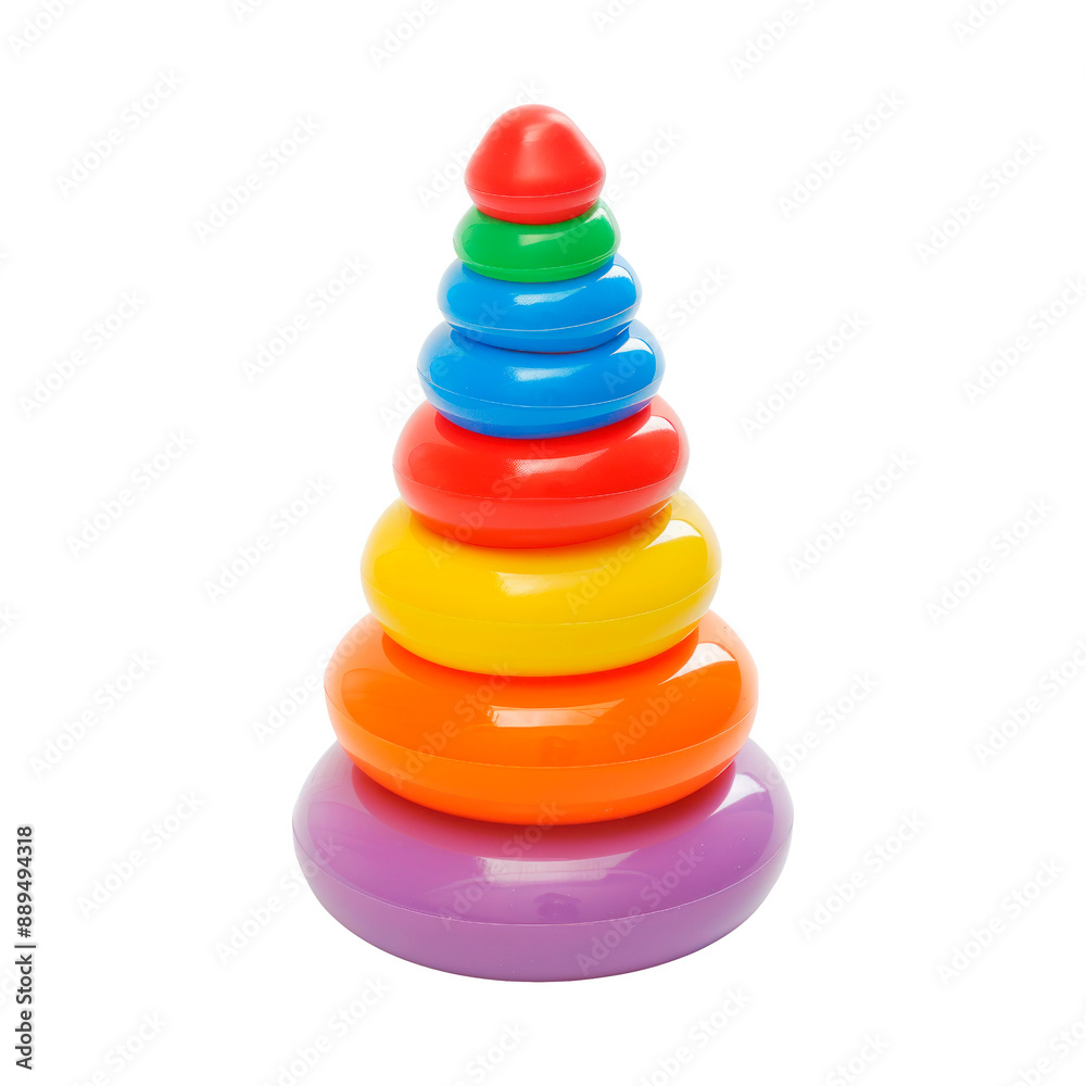 Plastic toy stacking pyramid. Isolated on transparent background. Plastic toy stacking pyramid. Isolated on transparent background.