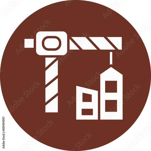 Construction Glyph Brown Circle Icon