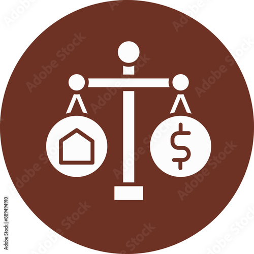 Scale Glyph Brown Circle Icon
