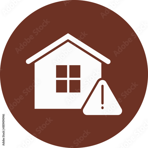 Warning Glyph Brown Circle Icon