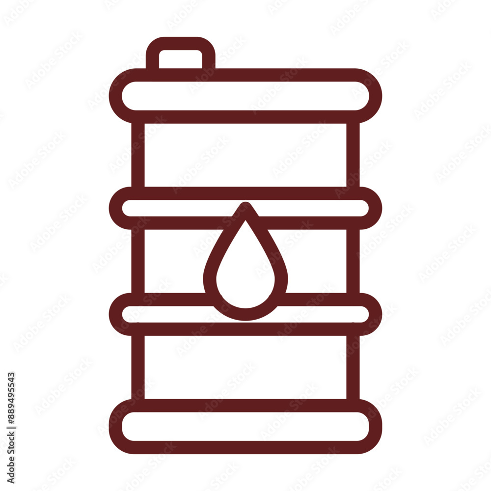 Oil Barrell Vector Line Maroon Icon Design Oil Barrell Vector Line Maroon Icon Design