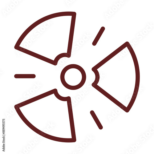Radioactive Vector Line Maroon Icon Design