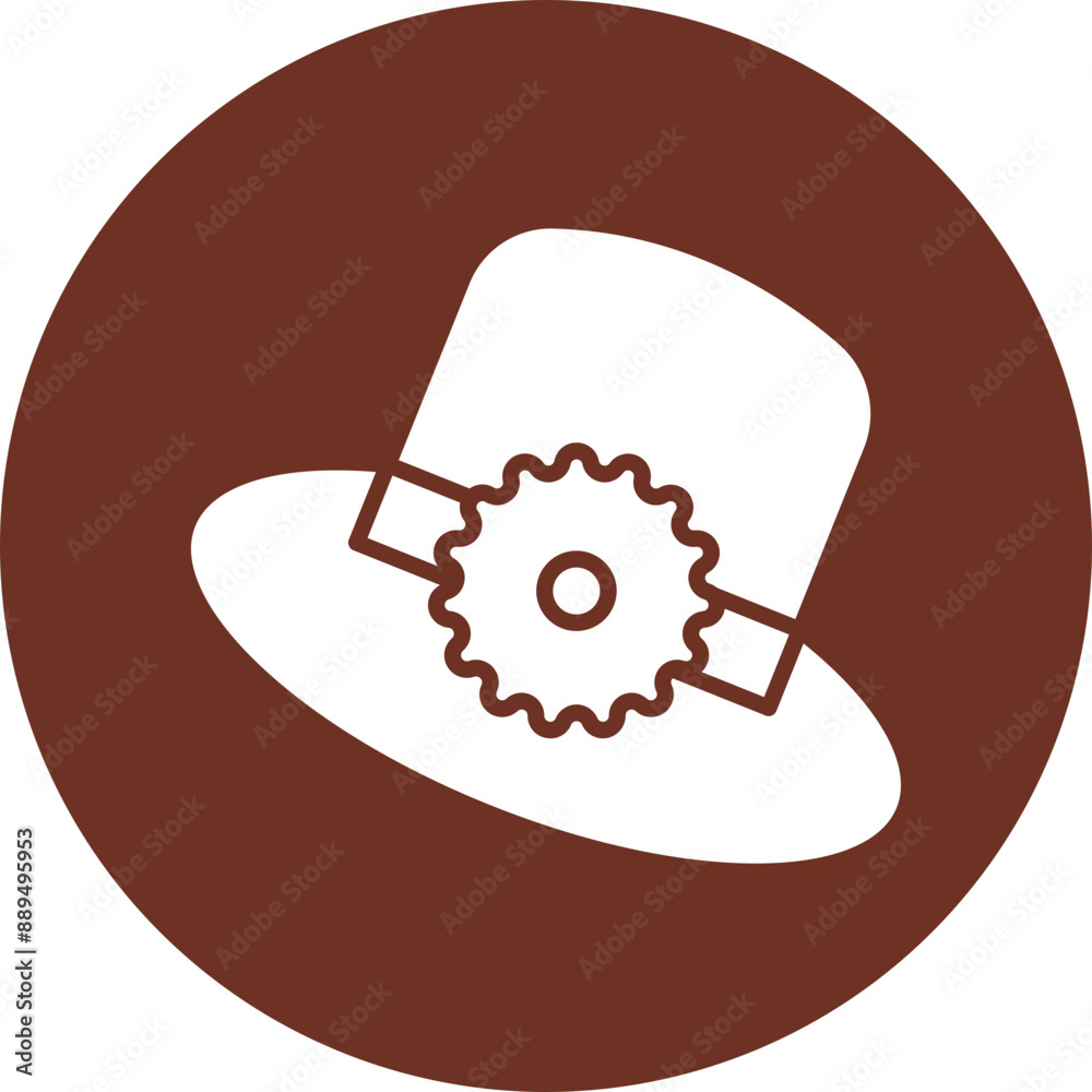 Pamela hat Glyph Brown Circle Icon Pamela hat Glyph Brown Circle Icon