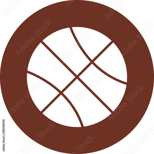 Basketball Glyph Brown Circle Icon