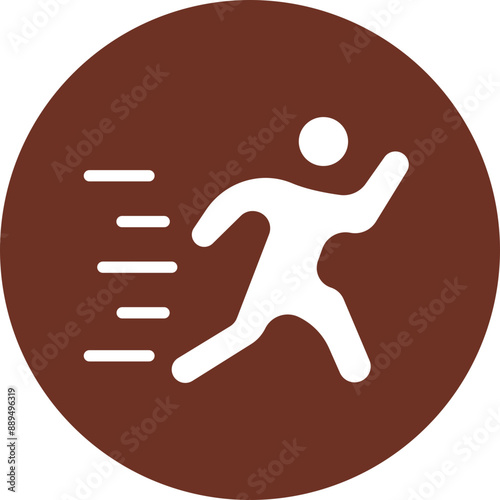 Running Glyph Brown Circle Icon