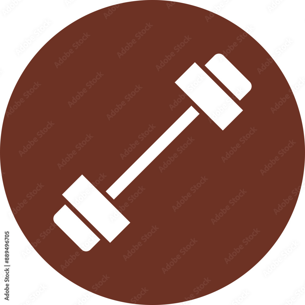 Crossfit Glyph Brown Circle Icon