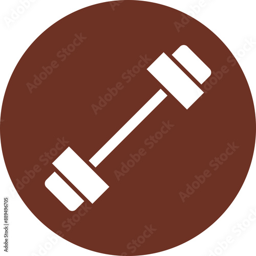 Crossfit Glyph Brown Circle Icon