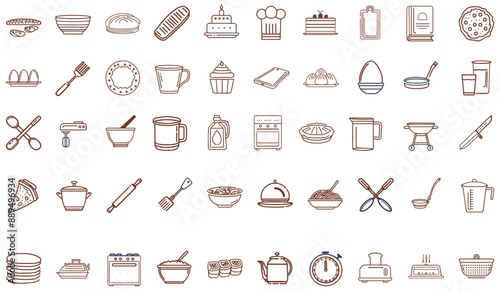  Icons on the topic of cooking food
