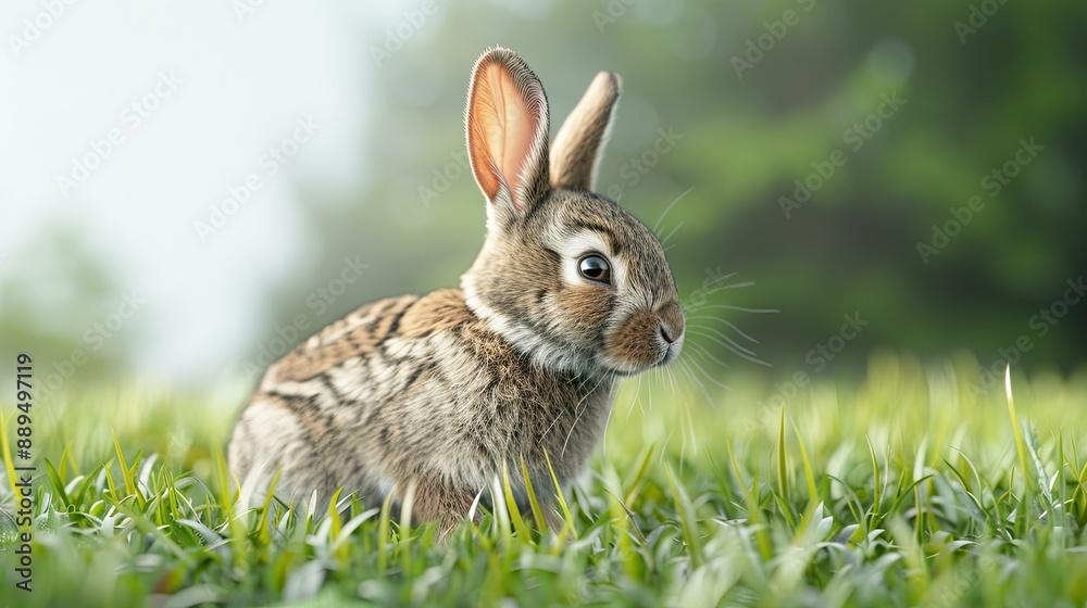a rabbit full body shot, looking forward, standing on grass, a rabbit full body shot, looking forward, standing on grass,