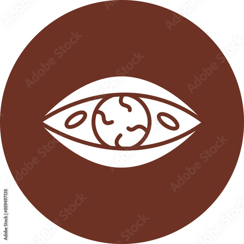Eye Infection Glyph Brown Circle Icon