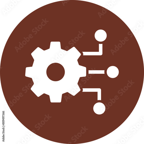 Digital Transformation Glyph Brown Circle Icon