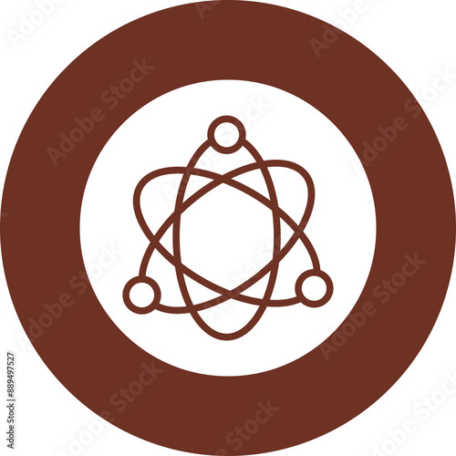 Science Fiction Glyph Brown Circle Icon
