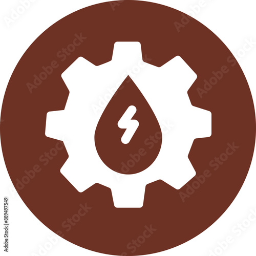 Hydro Power Glyph Brown Circle Icon
