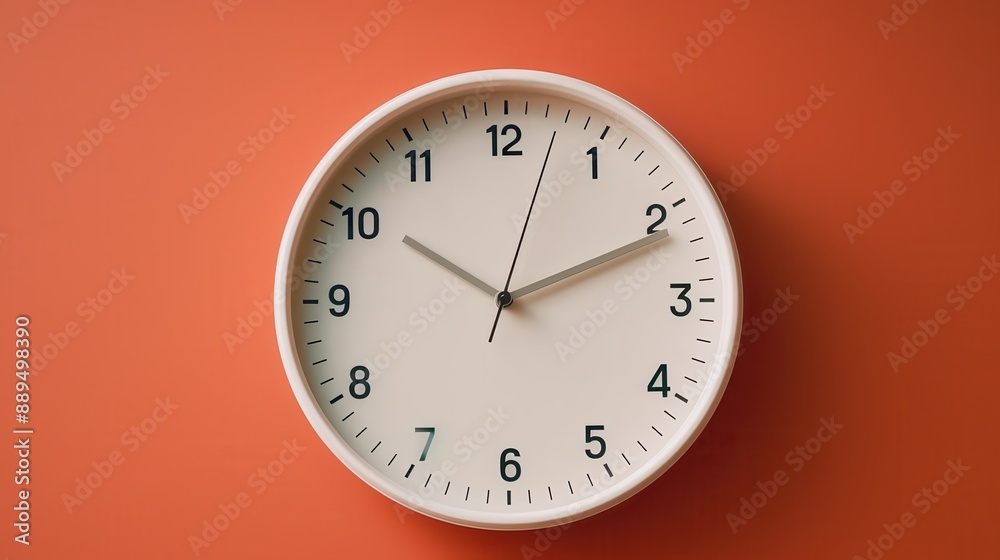 A simple clock on a plain wall, representing the passage of time with negative space selective focus, time theme, realistic, manipulation, bare wall A simple clock on a plain wall, representing the passage of time with negative space selective focus, time theme, realistic, manipulation, bare wall