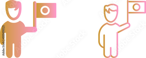 Raising Flag Vector Icon